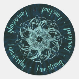 Positieve bekrachtigingen Mandala Ronde Sticker