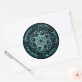 Positieve bekrachtigingen Mandala Ronde Sticker (Envelop)