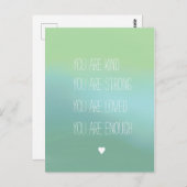 Positieve bemoedigende teksten poster briefkaart (Voorkant / Achterkant)