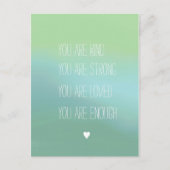 Positieve bemoedigende teksten poster briefkaart (Voorkant)