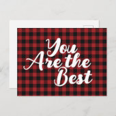 Positieve Bericht Rode Kerst Briefkaart (Voorkant / Achterkant)