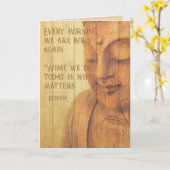 Positieve bevalling Boeddhisme Mindfulness Quote Kaart (Gele Bloem)