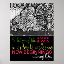 Positieve bevestigende energie voor genezing poster