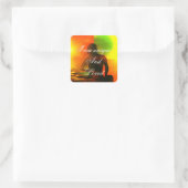 Positieve bevestigende motivatie over zelfrespect vierkante sticker (Tas)