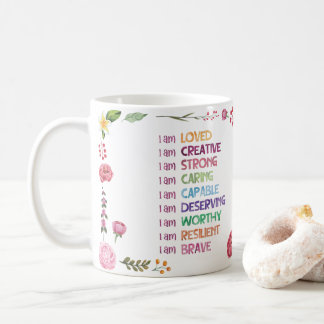 Positieve Bevestiging Bloem Stijl Koffiemok