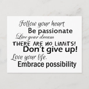 Positieve bevestiging briefkaart