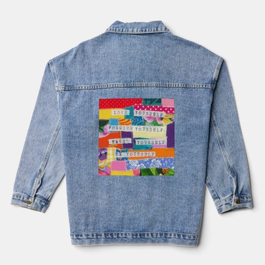Positieve bevestiging denim jacket (Achterkant)