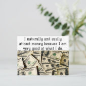 Positieve bevestiging - Geld aantrekken Briefkaart (Staand voorkant)