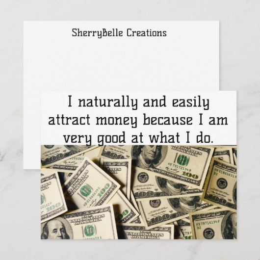 Positieve bevestiging - Geld aantrekken Briefkaart (Voorkant / Achterkant)