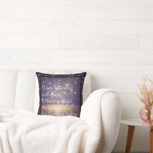 Positieve bevestiging Glitter Paarse/Goud Kussen