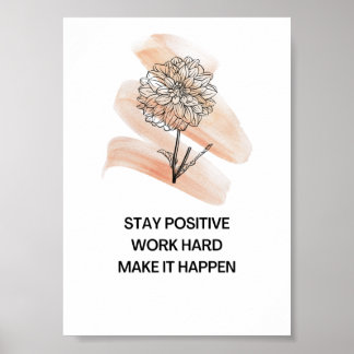 Positieve bevestiging hard werken poster