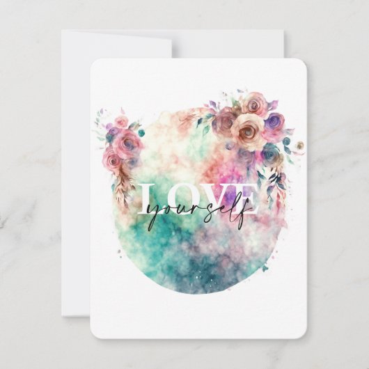 Positieve bevestiging - Hou van jezelf Feestdagenkaart (Voorkant)