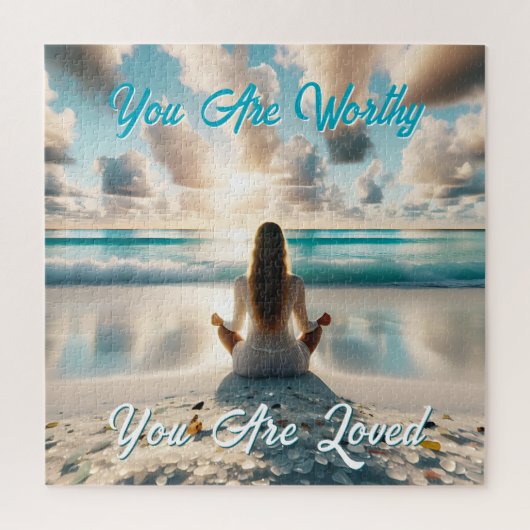 positieve bevestiging | Ik ben liefde waardig Legpuzzel (Verticaal)