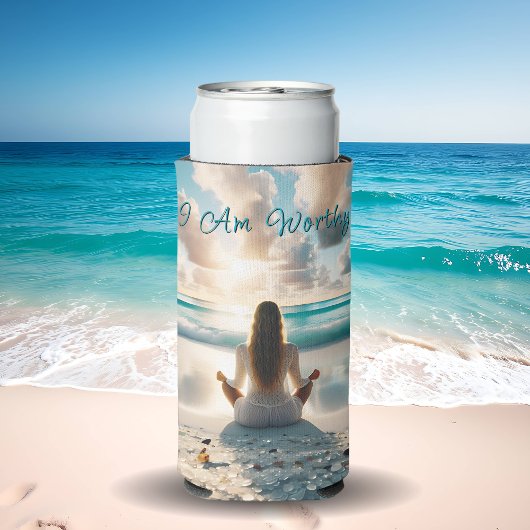 positieve bevestiging | Ik ben liefde waardig Seltzer Blikjeskoeler