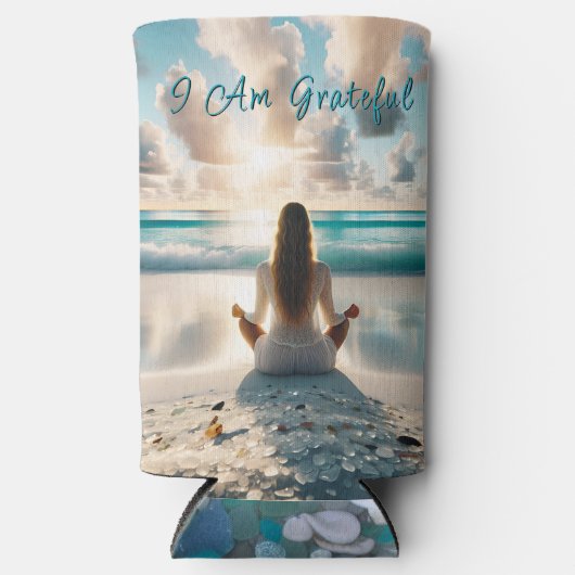 positieve bevestiging | Ik ben liefde waardig Seltzer Blikjeskoeler (Voorkant)