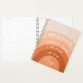 Positieve bevestiging in retro-stijl regenboog planner (Display)