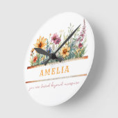 Positieve bevestiging Inspirerend Bloemen Custom Ronde Klok (Hoek)