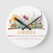 Positieve bevestiging Inspirerend Bloemen Custom Ronde Klok (Voorkant)