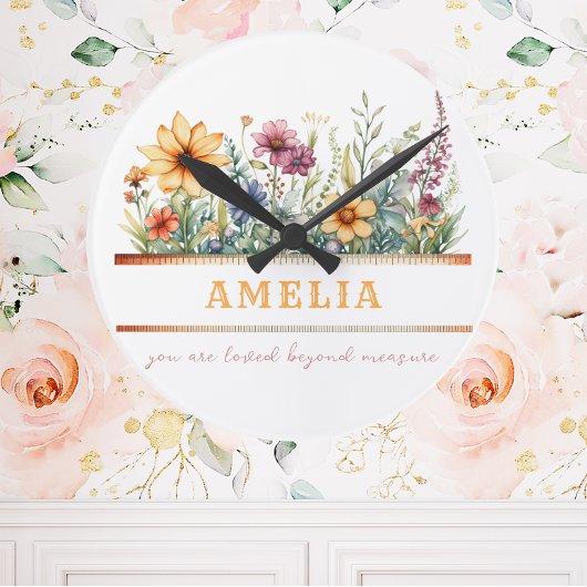 Positieve bevestiging Inspirerend Bloemen Custom Ronde Klok