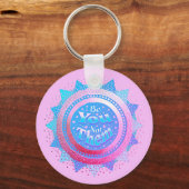 Positieve bevestiging is dat je niet roze en blauw sleutelhanger (Voorkant)