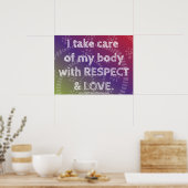 Positieve bevestiging is de meest perfecte lichaam poster (Keuken)