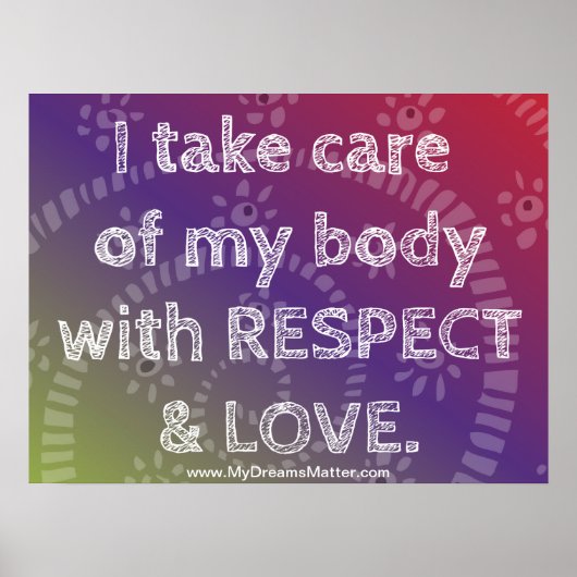 Positieve bevestiging is de meest perfecte lichaam poster (Voorkant)