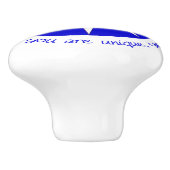 Positieve bevestiging Je bent uniek blauw Keramische Knop (Zijkant)