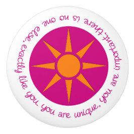 Positieve bevestiging Je bent uniek roze sinaasapp Keramische Knop