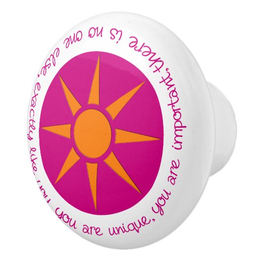 Positieve bevestiging Je bent uniek roze sinaasapp Keramische Knop (Rechts)