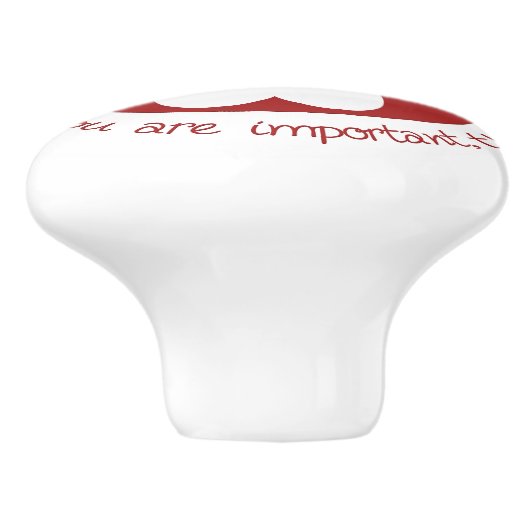 Positieve bevestiging Je bent unieke rode harten Keramische Knop (Zijkant)