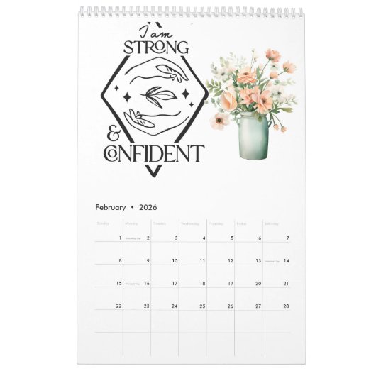Positieve bevestiging kalender (Feb 2026)