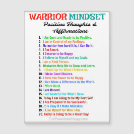 Positieve bevestiging Magnet - Warrior Mindset