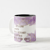 Positieve bevestiging marmer groen/goud tweekleurige koffiemok (Voorkant links)