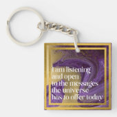 Positieve Bevestiging Marmer Paarse/Gold Sleutelhanger (Voorkant)