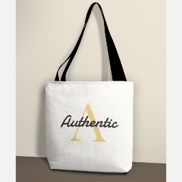 Positieve Bevestiging Monogram Gouden Letter A Tote Bag