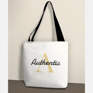 Positieve Bevestiging Monogram Gouden Letter A Tote Bag