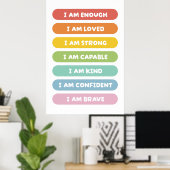 Positieve bevestiging poster (Thuiskantoor)