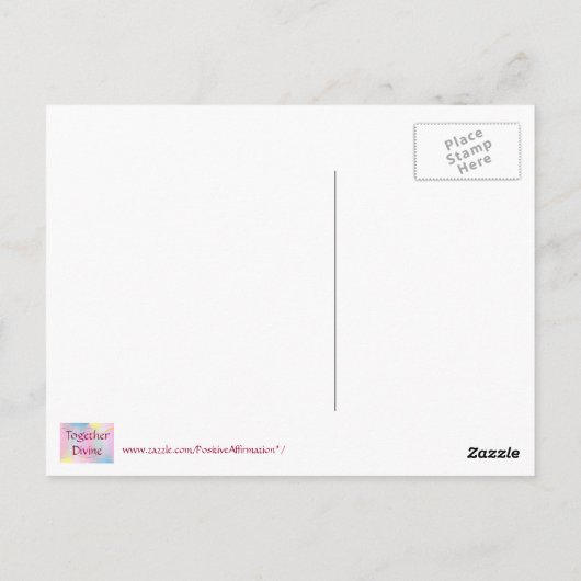 Positieve bevestiging van de goddelijke combinatie briefkaart (Achterkant)