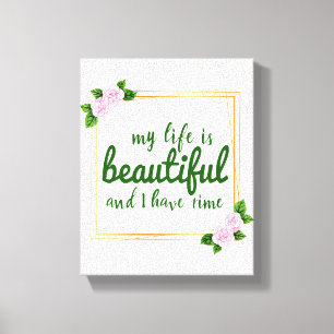 positieve bevestiging van werk en levensacceptatie canvas afdruk