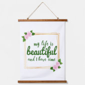 positieve bevestiging van werk en levensacceptatie hangend wandkleed (Voorkant)