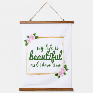 positieve bevestiging van werk en levensacceptatie hangend wandkleed