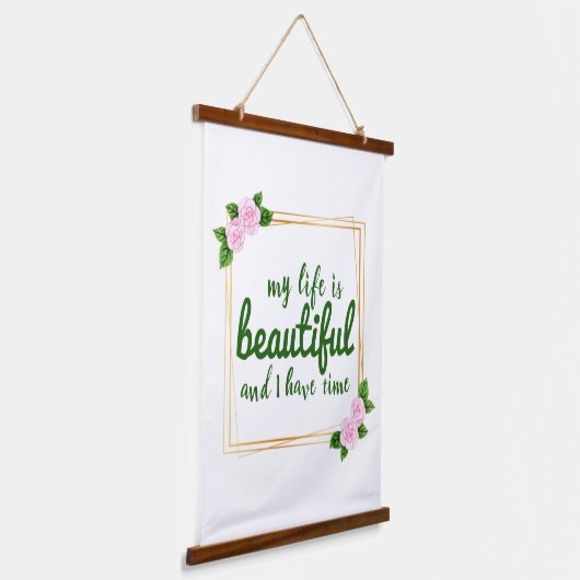 positieve bevestiging van werk en levensacceptatie hangend wandkleed (Gebogen)