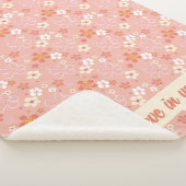 Positieve bevestiging ventilatorpatroon roze wit sherpa deken (3/4)