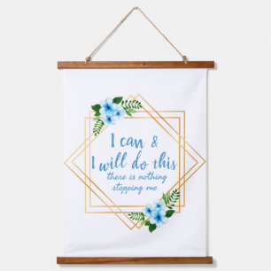 positieve bevestiging voor werk en zelfliefde hangend wandkleed