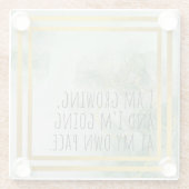 Positieve bevestiging Waterverf groen/goud Glazen Onderzetter (Achterkant)