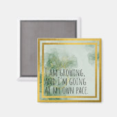 Positieve bevestiging Waterverf groen/goud Magneet (Voorkant / Achterkant)