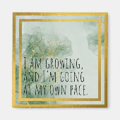 Positieve bevestiging Waterverf groen/goud Magneet (Voorkant)