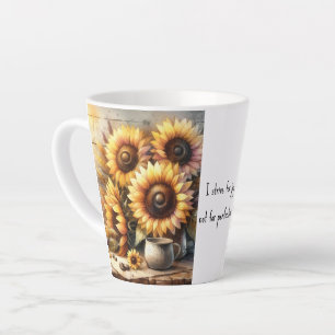 Positieve bevestiging Zonnebloemen Aquarel Kunst Latte Mok