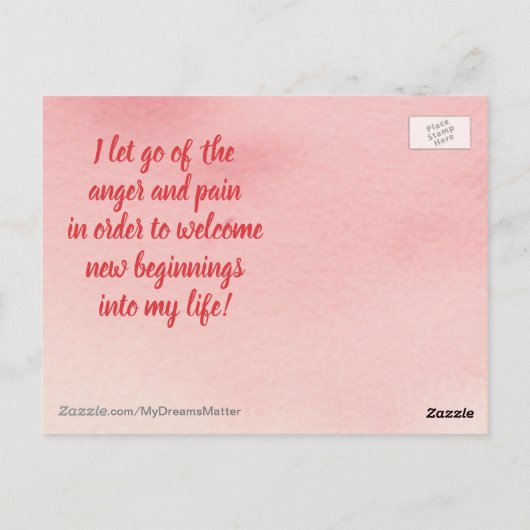 Positieve bevestiging zorgt ervoor dat pijn en pij briefkaart (Achterkant)