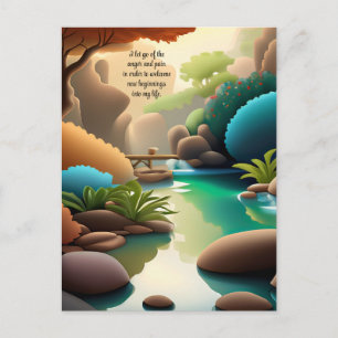 Positieve bevestiging zorgt ervoor dat pijn en pij briefkaart